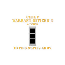 Load image into Gallery viewer, Kiss-Cut Vinyl Decals - Army - Chief Warrant Officer 3 - CW03 - Flat - X 300
