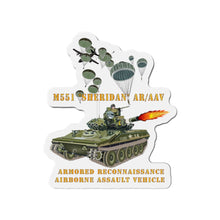 Load image into Gallery viewer, Die-Cut Magnets - Army - M551 Sheridan - Firing - ARV-AAV w Paratroopers
