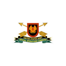 Load image into Gallery viewer, Kiss-Cut Vinyl Decals - Army - US Army Special Operations Command - Sine Pari - Flash w Br - Ribbon X 300

