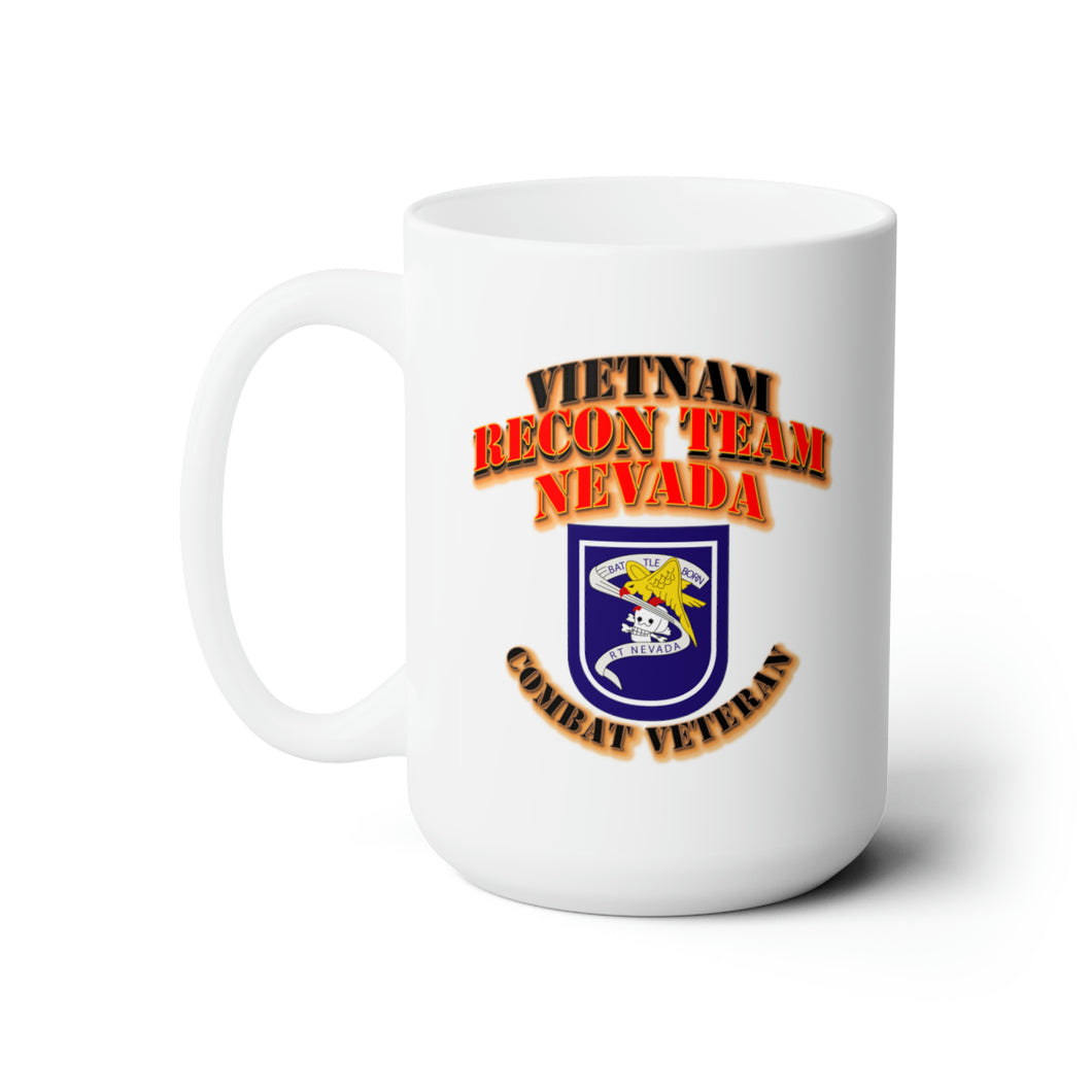 White Ceramic Mug 15oz - RECON TEAM -  Recon Team Nevada - Vietnam - Combat Vet