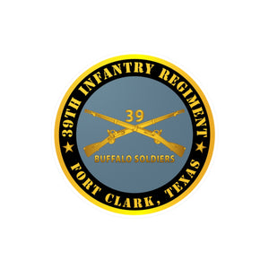 Kiss-Cut Vinyl Decals - Army - 39th Infantry Regiment - Buffalo Soldiers - Fort Clark, TX w Inf Branch