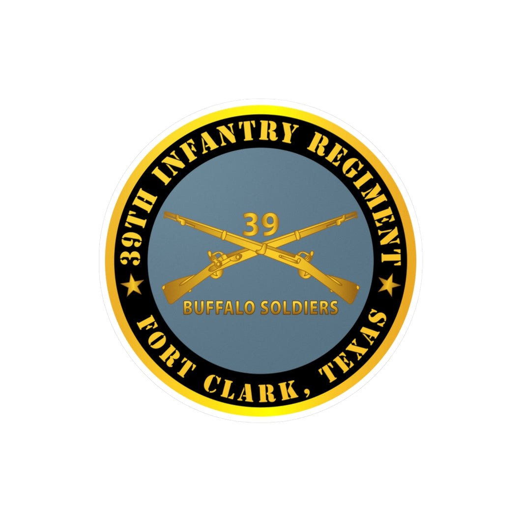 Kiss-Cut Vinyl Decals - Army - 39th Infantry Regiment - Buffalo Soldiers - Fort Clark, TX w Inf Branch