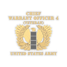 Load image into Gallery viewer, Kiss-Cut Stickers - Army - Chief Warrant Officer - CW04 - Veteran - Flat - Eagle and Bar X 300
