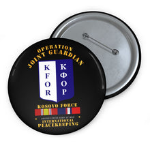 Load image into Gallery viewer, Custom Pin Buttons - US Army Peace Keeping - Operation Joint Guardian w Kosovo SVC
