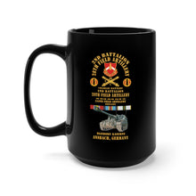 Load image into Gallery viewer, Black Mug 15oz - 2nd Bn 28th Artillery - 210th FA Bde - Ansbach Germany  w M109 w OVERSEAS COLD SVC X 300
