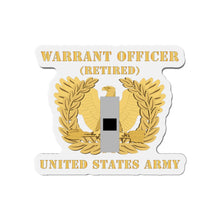 Load image into Gallery viewer, Die-Cut Magnets -SSI -  Army - Warrant Officer - W01 - Retired - Flat - Eagle and Bar X 300
