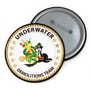 Custom Pin Buttons - USN - Underwater Demolitions Team