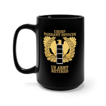 Load image into Gallery viewer, Black Mug 15oz - Emblem - Warrant Officer - CW4 - Retired X 300
