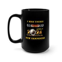 Load image into Gallery viewer, Black Mug 15oz - Total Eclipse - 2024 - I was There w Yellow Outline - NEW HAMPSHIRE
