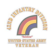Load image into Gallery viewer, Kiss-Cut Stickers - Army - SSI - 42nd Infantry Division - Rainbow - US Army Veteran X 300
