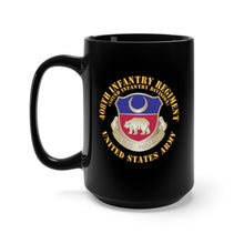 Load image into Gallery viewer, Black Mug 15oz - Army - 408th Infantry Regiment - US Army w DUI X 300
