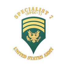 Load image into Gallery viewer, Kiss-Cut Vinyl Decals - Army - Enlisted - SPEC 7 - Specialist 7  - Std X 300
