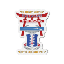 Load image into Gallery viewer, Die-Cut Magnets - Army - 187th Infantry Regiment - Torii, Rakkasans, Let Valor Not Fail, English, Latin w CIB X 300

