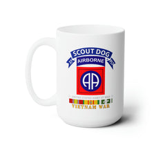 Load image into Gallery viewer, White Ceramic Mug 15oz - Army - 37th Scout Dog Platoon - 82nd Airborne Div  w VN SVC
