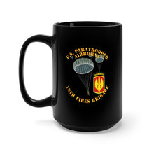 Load image into Gallery viewer, Black Mug 15oz - Army - US Paratrooper - 18th Fires Brigade
