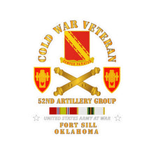 Load image into Gallery viewer, Kiss-Cut Vinyl Decals - Army - Cold War Vet - 52nd Artillery Group - Fort Sill, OK w COLD SVC
