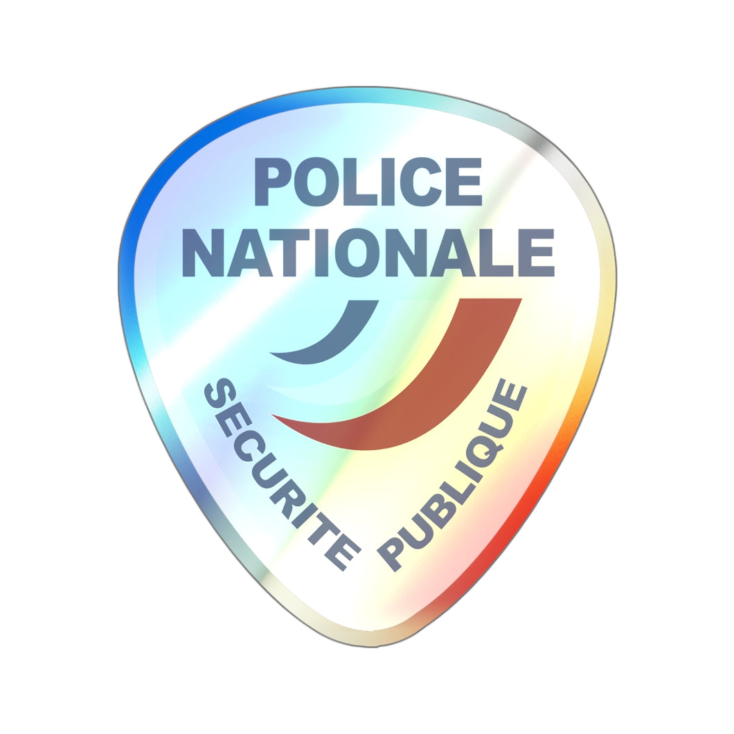 Holographic Die-cut Stickers - Police Nationale France Police Patch Blanc