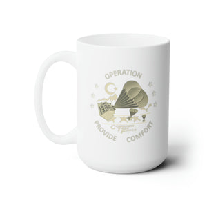 White Ceramic Mug 15oz - Army - Operation Provide Comfort wo BkGrd