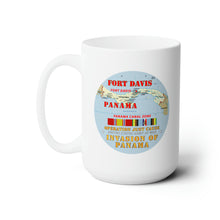Load image into Gallery viewer, White Ceramic Mug 15oz - Just Cause - Ft Davis - CZ w Map w Svc Ribbons
