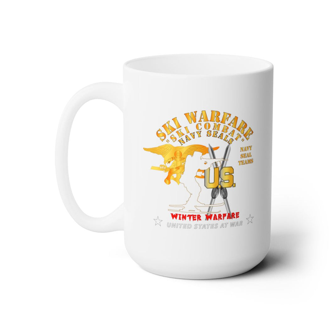 White Ceramic Mug 15oz - SOF - Navy Seals - Ski Warfare - Ski Combat - Winter Warfare X 300