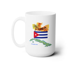 Load image into Gallery viewer, White Ceramic Mug 15oz - Cuba - Cuba with Palm and Map Green X 300
