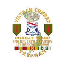 Load image into Gallery viewer, Kiss-Cut Vinyl Decals - Army - Vietnam Combat Infantry Veteran w Combat Medic - 2nd Bn 18th Inf 1st Inf Div SSI
