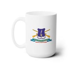 Load image into Gallery viewer, White Mug 15oz -   Army - 369th Infantry Regiment - First Draw - Black Rattlers w Br - Ribbon
