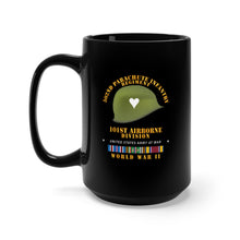 Load image into Gallery viewer, Black Mug 15oz - Army  - 502nd PIR 101st  Helmet - WWII w EUR SVC
