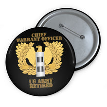 Load image into Gallery viewer, Custom Pin Buttons - Emblem - Warrant Officer - CW2 - Retired
