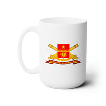 Load image into Gallery viewer, White Ceramic Mug 15oz - Army - 30th Field Artillery w Br - Ribbon
