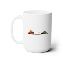 Load image into Gallery viewer, White Ceramic Mug 15oz - Army - WWII - Tank - M18 HellCat Killing - German Panzer Exploding
