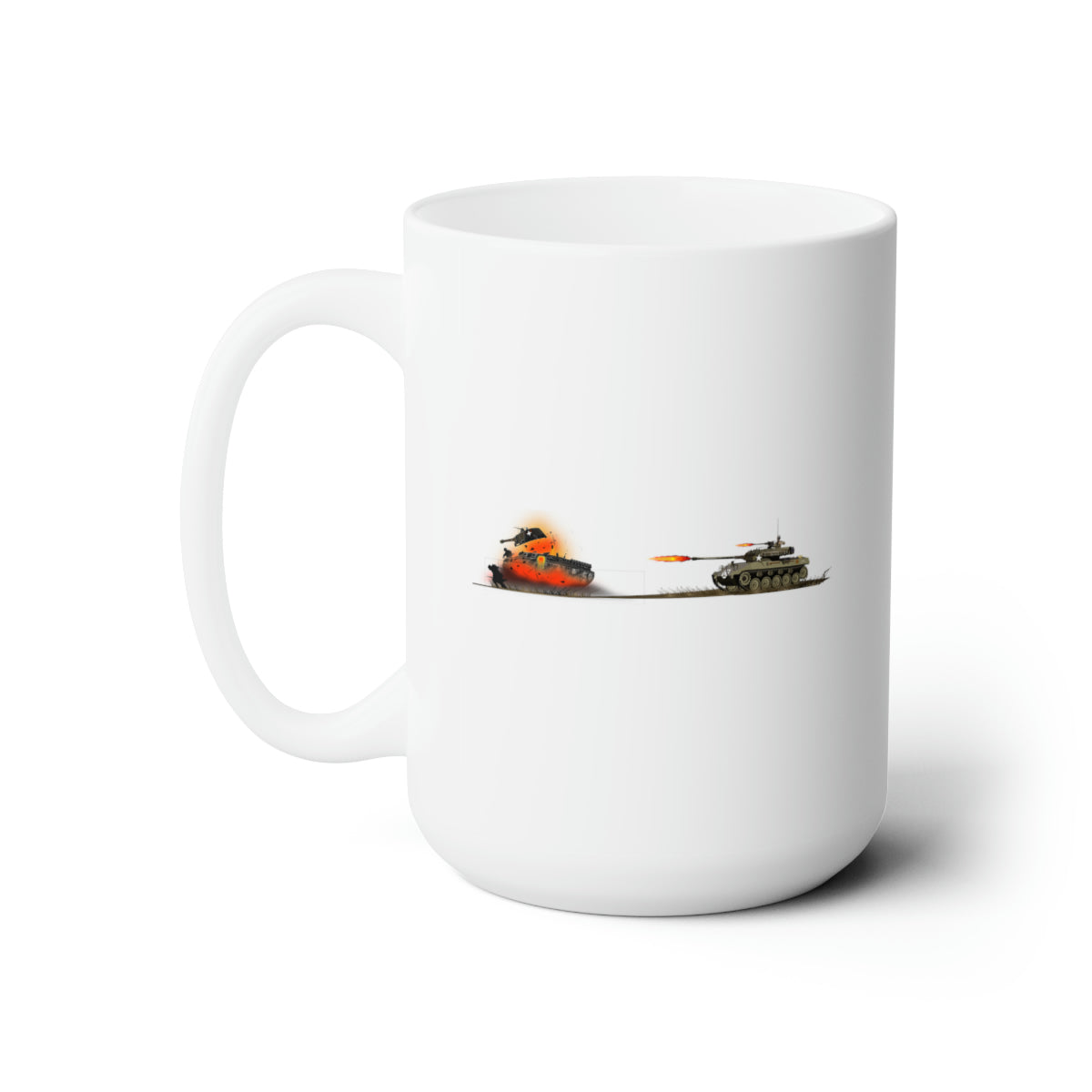 White Ceramic Mug 15oz - Army - WWII - Tank - M18 HellCat Killing - Ge ...