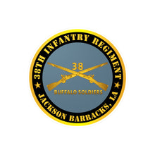 Load image into Gallery viewer, Kiss-Cut Vinyl Decals - Army - 38th Infantry Regiment - Buffalo Soldiers - Jackson Barracks, LA w Inf Branch
