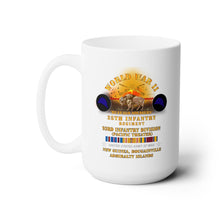 Load image into Gallery viewer, White Ceramic Mug 15oz - Army - World War II - 25th Infantry, 93rd Infantry Div w Buffalo w PACSVC
