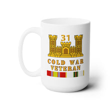 Load image into Gallery viewer, White Mug 15oz - Army - 31st Engineer Battalion - ENG Branch - Cold War Vet w COLD SVC
