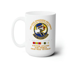 Load image into Gallery viewer, White Ceramic Mug 15oz - USAF - 23d Civil Engineer Squadron - Tiger Engineers - Cold War Vet w COLD SVC
