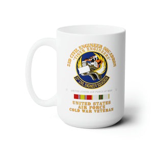 White Ceramic Mug 15oz - USAF - 23d Civil Engineer Squadron - Tiger Engineers - Cold War Vet w COLD SVC