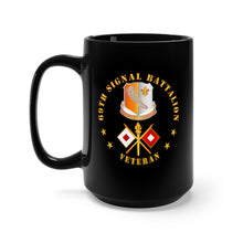 Load image into Gallery viewer, Black Mug 15oz - 69th Signal Battalion - Veteran w DUI - Branch
