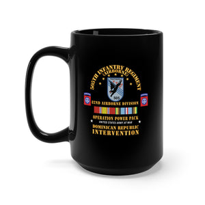 Black Mug 15oz - Power Pack - 505th PIR SSI - 82nd Airborne Division w Svc Ribbons