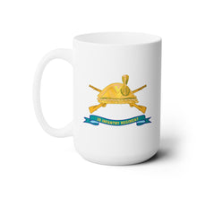 Load image into Gallery viewer, White Mug 15oz - Army - 3d Infantry Regiment - DUI w Br - Ribbon
