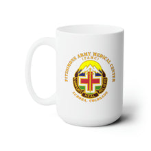 Load image into Gallery viewer, White Ceramic Mug 15oz - Army - Fitzsimons Army Medical Center - Aurora Colorado
