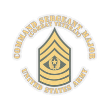 Load image into Gallery viewer, Kiss-Cut Stickers - Army - Command Sergeant Major - CSM - Combat Veteran - Flat X 300
