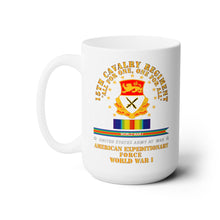 Load image into Gallery viewer, White Ceramic Mug 15oz - Army - 15th Cavalry Regiment - All for One - AEF  w SVC WWI
