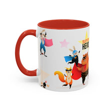 Load image into Gallery viewer, Accent Coffee Mug (11, 15oz) - Superhero Animals
