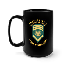 Load image into Gallery viewer, Black Mug 15oz - Army - Enlisted - SPEC 8 - Specialist 8  - Std - Combat Veteran X 300
