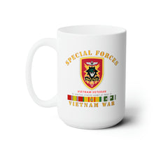 Load image into Gallery viewer, White Ceramic Mug 15oz - Army - Special Forces  - MACV SOG VN SVC V1
