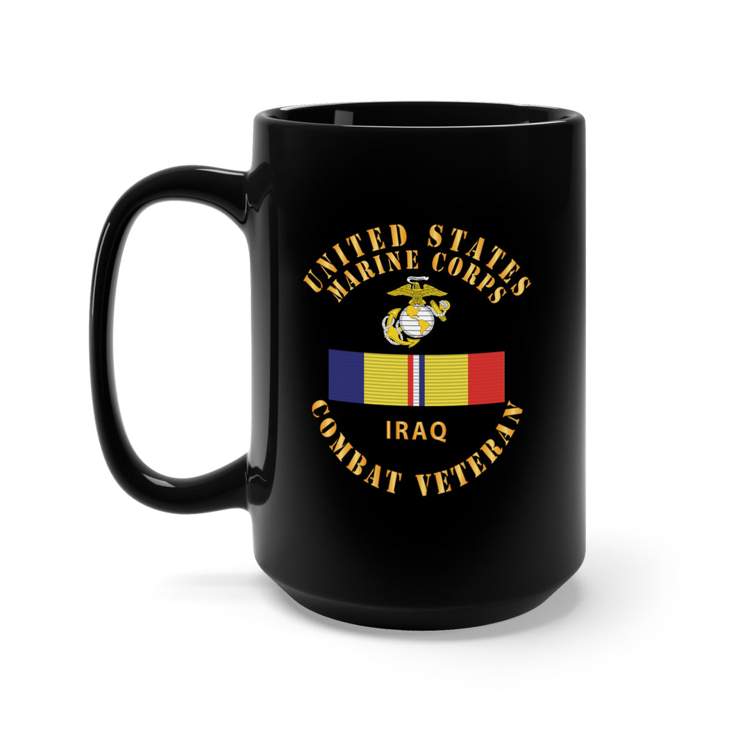 Black Mug 15oz - USMC - CAR - Combat Veteran - Iraq X 300