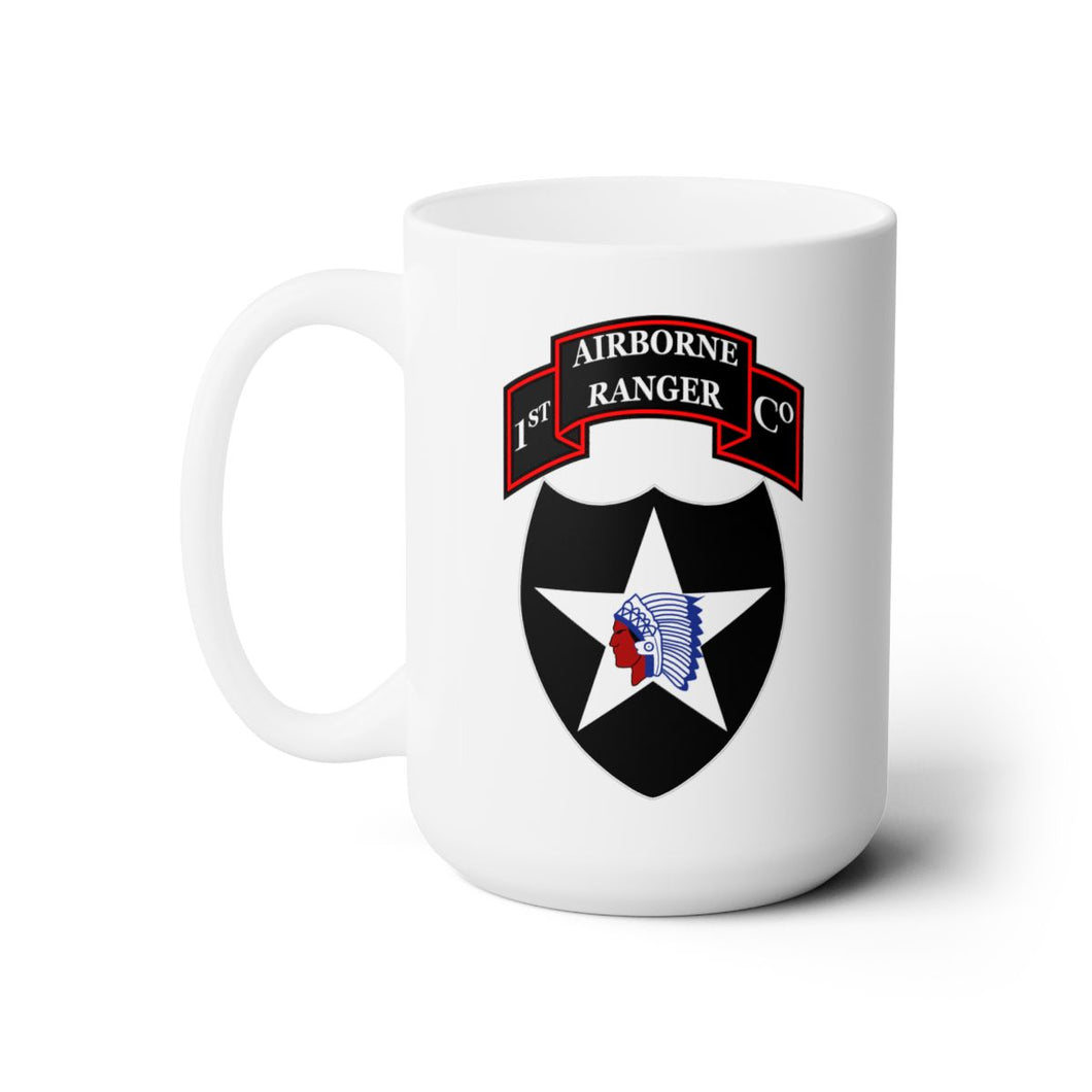 White Mug 15oz -1st Ranger Infantry Company - 2nd ID SSI X 300