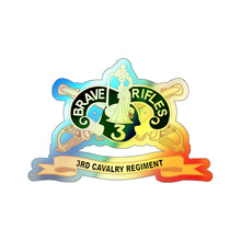 Load image into Gallery viewer, Holographic Die-cut Stickers - 3rd Cavalry Regiment w Br - Ribbon
