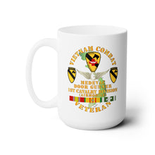 Load image into Gallery viewer, White Ceramic Mug 15oz - Army - Vietnam Combat Veteran - Medevac - Door Gunner w 1st Cav Div w VN SVC
